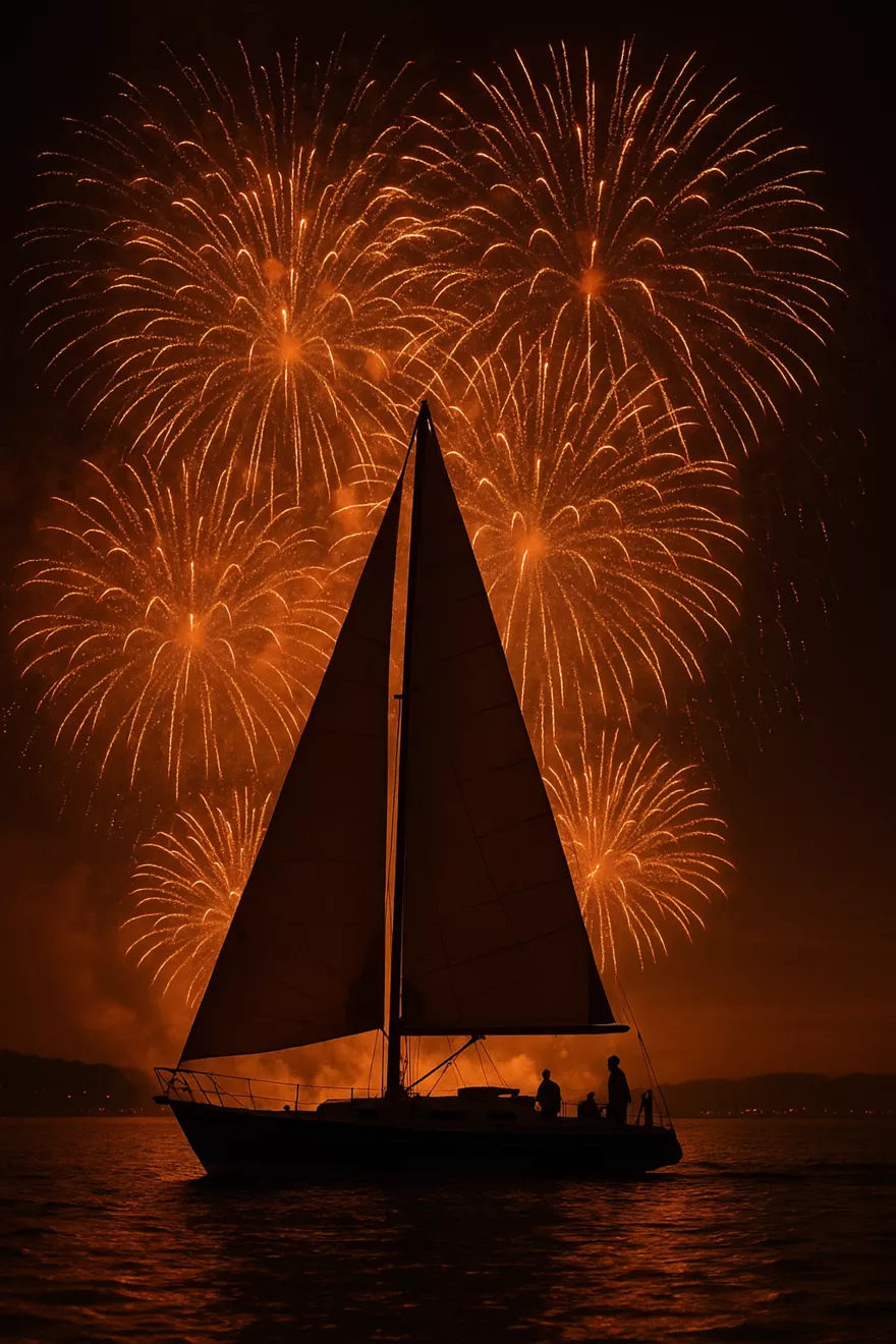 vuurwerk v2 -  - Zeiltocht met vuurwerk